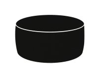 Pouf Ottoman - 23 x 53 cm - nero - King Collection