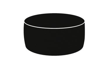 Pouf Ottoman - 23 x 53 cm - nero - King Collection