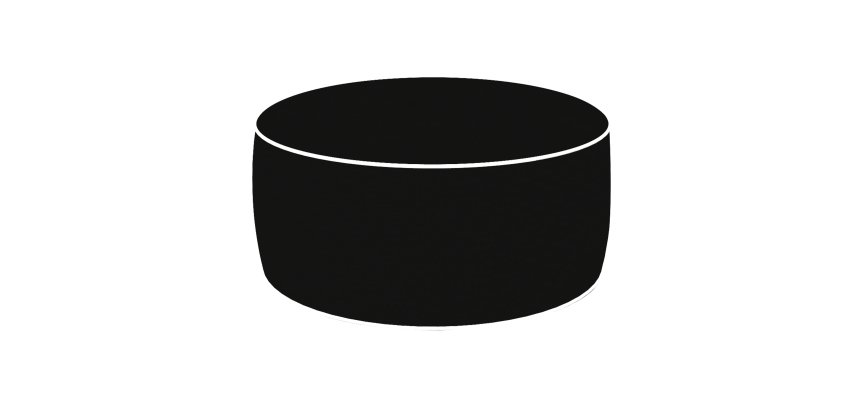 Pouf Ottoman - 23 x 53 cm - nero - King Collection