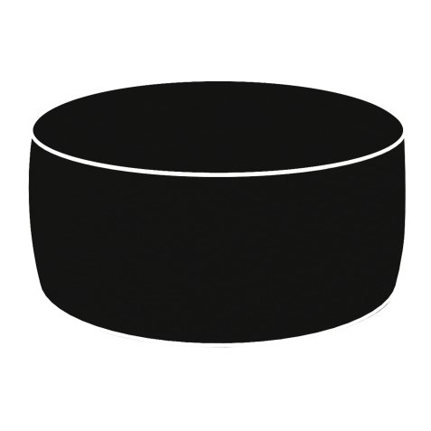 Pouf Ottoman - 23 x 53 cm - nero - King Collection