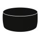 Pouf Ottoman - 23 x 53 cm - nero - King Collection