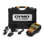 DYMO Rhino 6000+ Industrial Label Maker | Computer Connected Label Maker with Hard Carry Case | Includes 1 Vinyl Tape Cassette1 Flexible Nylon Tape Cassette and Rechargeable Lithium Ion Battery