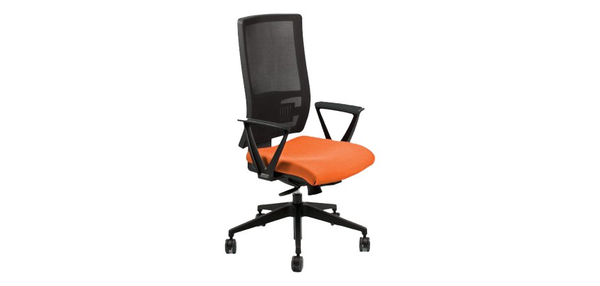 Seduta operativa Nereide NDAE - con braccioli fissi - arancio - Unisit