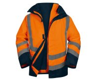 Parka 5 in 1 Optimum 3 alta visibilità - taglia L - arancio fluo - Deltaplus