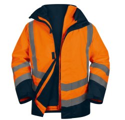 Parka 5 in 1 Optimum 3 alta visibilità - taglia L - arancio fluo - Deltaplus