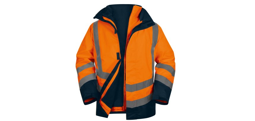Parka 5 in 1 Deltaplus Optimum 3 alta visibilità, arancio fluo