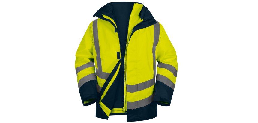 Parka alta visibilità 5 in 1 Deltaplus Optimum 3, giallo fluo