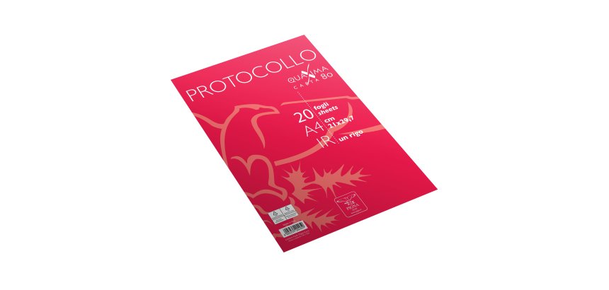 Fogli protocollo Quaxima - A4 - 1rigo - 80 gr - Pigna - conf. 20 pezzi