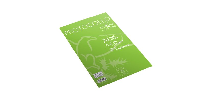 Fogli protocollo Quaxima - A4 - 4 mm - 80 gr - Pigna - conf. 20 pezzi