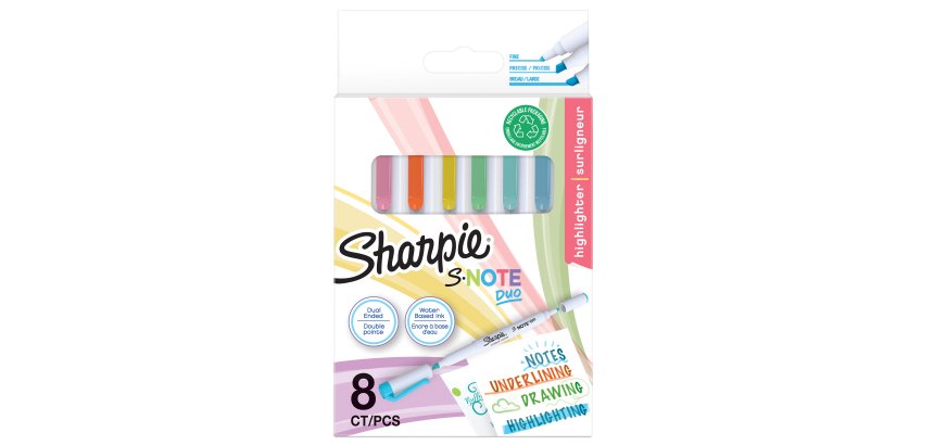 Pennarelli S-Note Duo - colori assortiti - Sharpie - conf. 8 pezzi