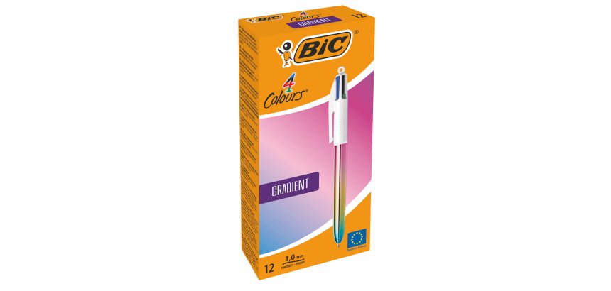 Penna sfera a scatto 4 colori Gradient - 1.0 mm - Bic - conf. 12 pezzi