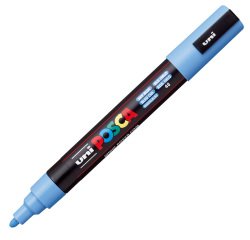 Marcatore a base d'acqua Uni Posca PC5M  - punta  tonda media da 1,8mm a 2,5mm - blu cielo - Uni Mitsubishi