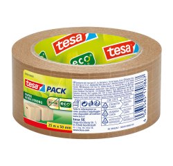 Nastro adesivo Tesapack Eco - paper ultra strong ecoLogo - 25 m x 5 cm - avana - Tesa