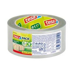 Nastro adesivo Tesapack Eco - ultra strong ecoLogo - 5 cm x 66 m - trasparente - Tesa