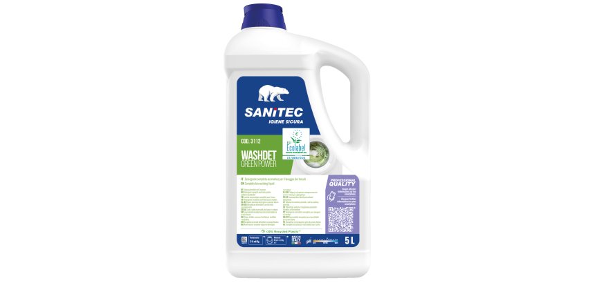 Detersivo liquido lavatrice Washdet Green Power - 5 L - Sanitec