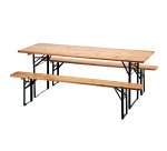 Set birra rettangolare pieghevole - 3 elementi - ferro/legno - Garden Friend
