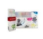 Pennarelli Pen 68 Brush - colori assortiti - Stabilo - rotolo 18 pezzi