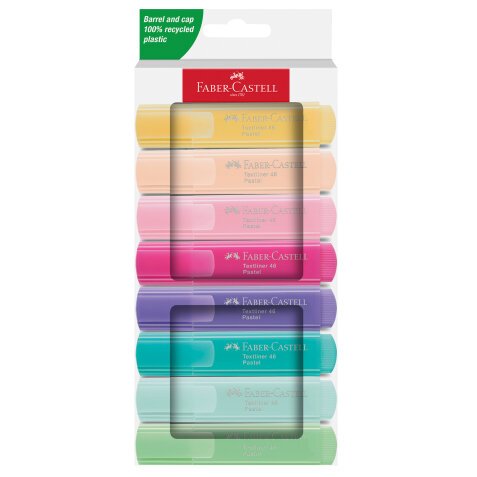 Evidenziatore Textliner 46 - colori assortiti pastel - Faber Castell - astuccio 8 pezzi