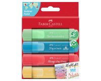 Evidenziatore Textliner 46 - colori assortiti pastel - Faber-Castell - astuccio 4 pezzi