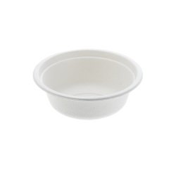 Ciotola monouso Bio - rotonda - diametro 13,5 cm - 350 ml - cellulosa - bianco - Leone - conf. 50 pezzi