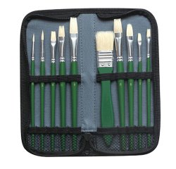 Pennello in setola - per olio - DOM - astuccio 10 pennelli assortiti