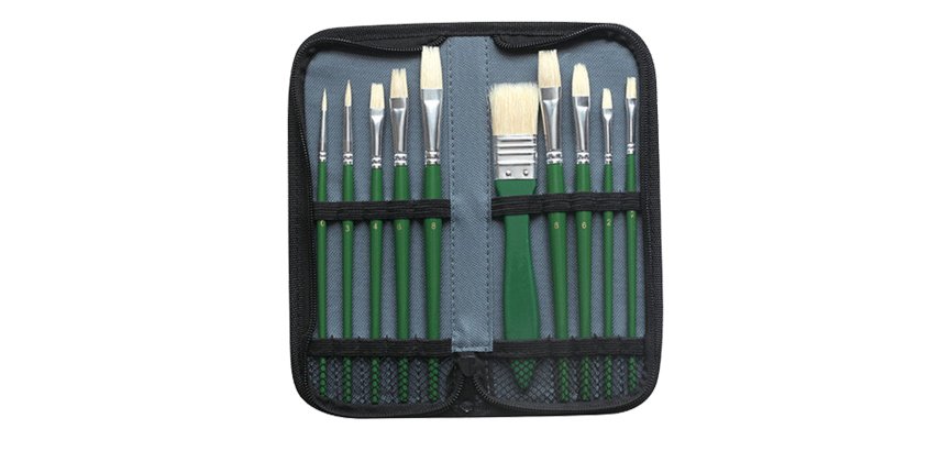 Pennello in setola - per olio - DOM - astuccio 10 pennelli assortiti