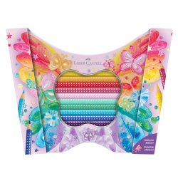 Astuccio Farfalla matite colorate Sparkle - colori assortiti - Faber-Castell - conf. 20 pezzi