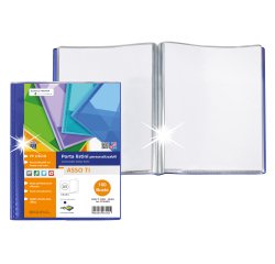 Portalistini Asso TI - personalizzabile - PP liscio - 15 x 21 cm - 100 buste -  blu - Sei Rota