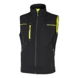 Gilet donna U-Power Saturn Lady, nero/giallo