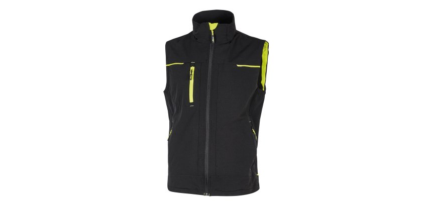 Gilet donna U-Power Saturn Lady, nero/giallo