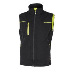 Gilet donna U-Power Saturn Lady, nero/giallo
