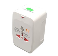 Adattatore da viaggio universale - 2 prese USB - bianco - MKC Melchioni