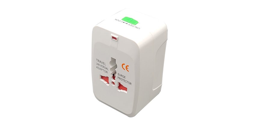 Adattatore da viaggio universale - 2 prese USB - bianco - MKC Melchioni