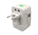 Adattatore da viaggio universale - 2 prese USB - bianco - MKC Melchioni