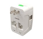 Adattatore da viaggio universale - 2 prese USB - bianco - MKC Melchioni