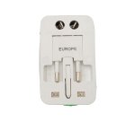 Adattatore da viaggio universale - 2 prese USB - bianco - MKC Melchioni