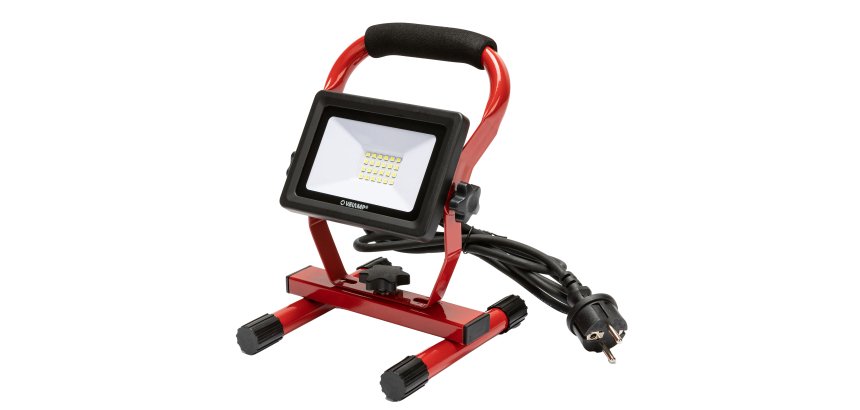 Proiettore da cantiere Light Pad - con staffa e cavo 1,5 m - 20 W - rosso - Velamp