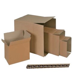 Scatola per imballo - onda doppia - 40 x 20 x 20 cm - cartone - avana