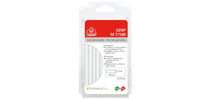 Colla termofusibile M7/100 - diametro 7 mm - lunghezza 10 cm - 70 gr - trasparente - Romeo Maestri