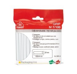 Colla termofusibile M7/100 - diametro 7 mm - lunghezza 10 cm - 200 gr - trasparente - Romeo Maestri