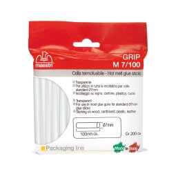 Colla termofusibile M7/100 - diametro 7 mm - lunghezza 10 cm - 200 gr - trasparente - Romeo Maestri