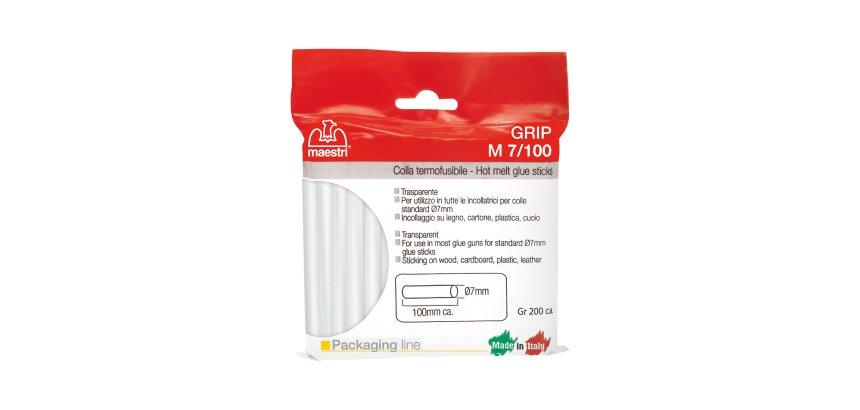 Colla termofusibile M7/100 - diametro 7 mm - lunghezza 10 cm - 200 gr - trasparente - Romeo Maestri