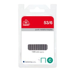Punti zincati - 53/6 - 6 mm - metallo - Romeo Maestri - conf. da 1960 punti