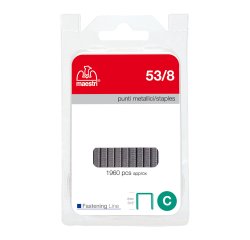 Punti zincati - 53/8 - 8 mm - metallo - Romeo Maestri - conf. da 1960 punti