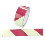 Nastro fotoluminescente adesivo - 4 cm x 10 m - giallo/strisce rosse