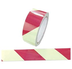 Nastro fotoluminescente adesivo - 4 cm x 10 m - giallo/strisce rosse