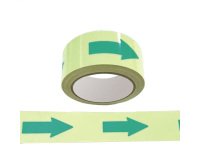 Nastro fotoluminescente adesivo - 4 cm x 10 m - giallo/frecce verdi
