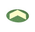 Bollo con freccia fotoluminescente adesiva - diametro 6 cm - giallo/verde