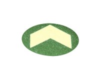 Bollo con freccia fotoluminescente adesiva - diametro 6 cm - giallo/verde