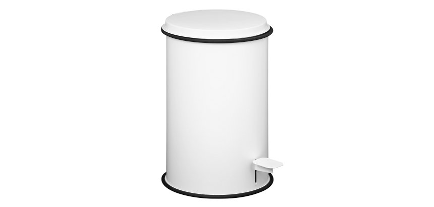 Pattumiera - 5 L - acciaio inox - bianco - Laminart